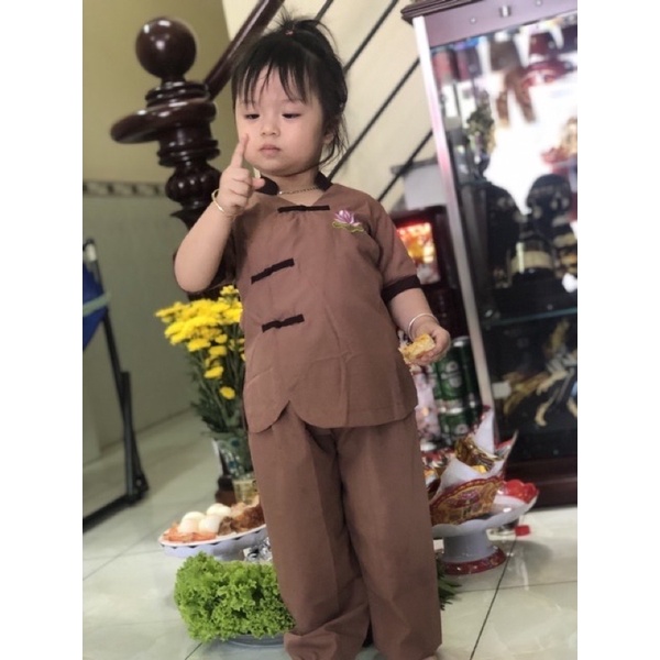 Đồ lam đi chùa 🌸🌸🌸 Mẩu 3 Nút Bé