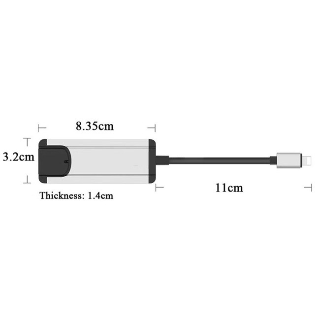 Cáp Lightning OTG to Lan, Hub USB dùng cho iPhone, iPad Onten 75002