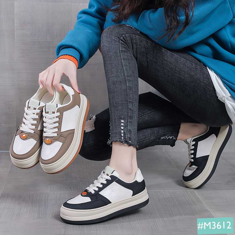 Giày Thể Thao Sneaker Nữ Bánh Mì MINSU M3612 Style Hàn Quốc Độn Đế 5cm Cực Đẹp Khi Đi Chơi, Học
