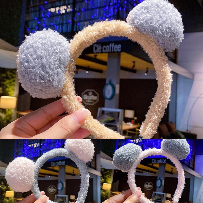 Flgo Băng Đô Trang Điểm Lông Xù Dễ Thương Dành Cho Bạn Nữ