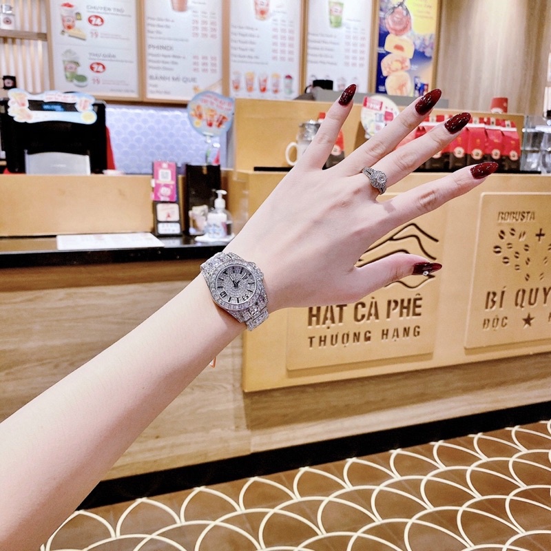 Fullbox bảo hành 12 tháng, Đồng hồ nữ Davenaa đính đá cực đẹp LUTOS WATCH