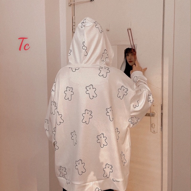 [Mã FAMARAL2 giảm 10K đơn 50K] [BÁN SỈ] Áo Khoác Hoodie Nỉ Nam Nữ Phom Rộng UNISEX Chú Gấu Nhỏ