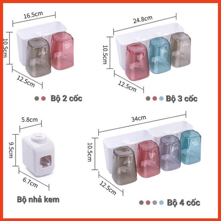 Bộ nhả kem đánh răng tự động - Giá để bàn chải đánh răng đa năng không cần khoan tường