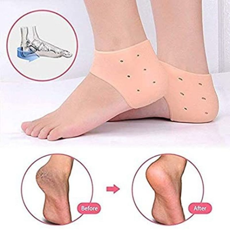 Combo 2 Miếng Silicon bảo vệ gót chân màu hồng da