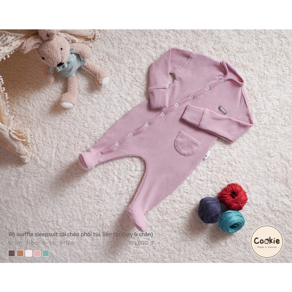 Bộ Sleepsuit cài chéo Cookie (phối túi, liền tất tay và chân)