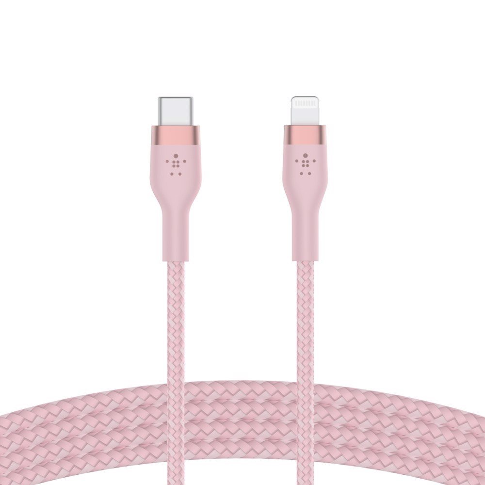 Cáp sạc USB Type C - Lightning BOOSTCHARGE PRO Flex Belkin vỏ silicone bọc dù 60W - Bảo hành 5 năm - CAA011bt