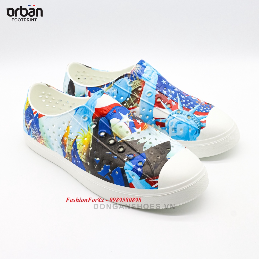 Giày nhựa Orban in hình cho cả gia đình, made in Viet Nam - pb100 - Màu CỜ MỸ