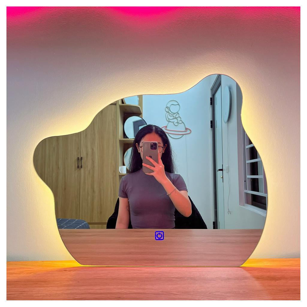 Gương Trang Điểm Đầu Gấu Có Led Cảm Ứng Cao Cấp DLQ INTERIORS Bảo Hành 5 năm