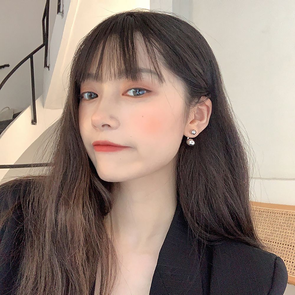 Bông Tai Xỏ Hình Quả Cầu Đôi Bằng Hợp Kim Nhiều Màu Thời Trang Thanh Lịch Cho Nữ