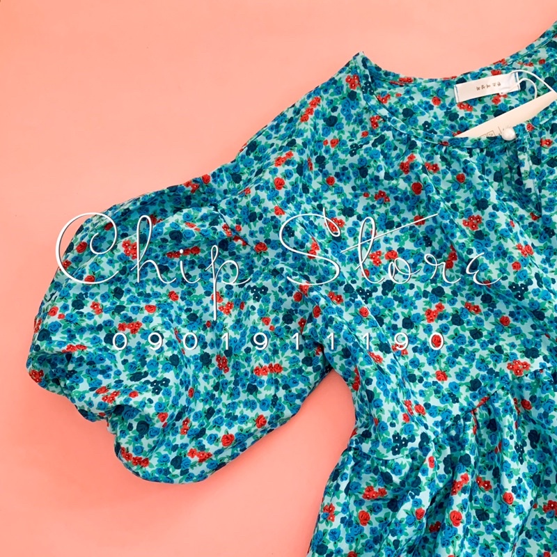 VÁY SUÔNG HOA NHÍ TAY PHỒNG SIÊU XINH KOREA STYLE