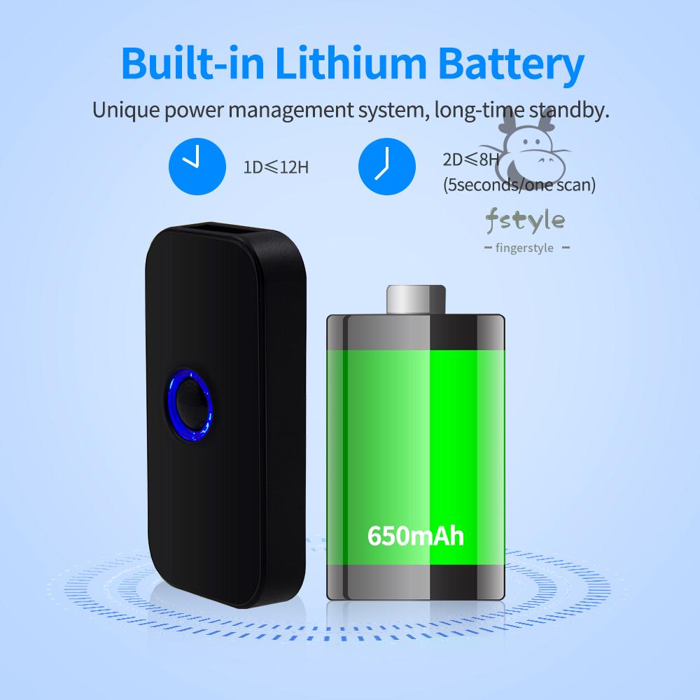 Máy Quét Mã Vạch Cầm Tay 3 Trong 1 1 1d / 2d / Qr Hỗ Trợ Bt & 2.4g Kết Nối Cổng Usb Cho Hệ Thống Android / Ios