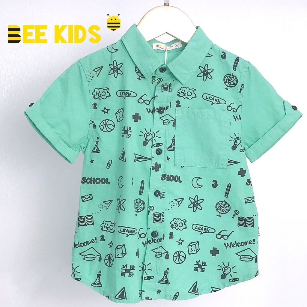 Áo Sơ Mi Bé Trai Bee Kids In Nhiều Hoạ Tiết Chất Cotton Mặc Mùa Hè Thoáng Mát (2-6 Tuổi) 2AC01607CO