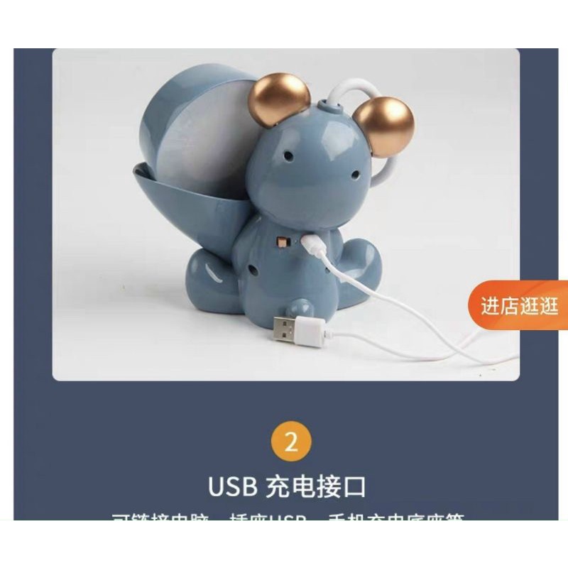 Đèn Học Desk Lamp Kèm Ống Bút Hình Gấu Bearbrick Đáng Yêu Cho Bé