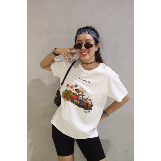 Áo phông nam/ áo phông nữ 𝗚𝗨𝗖𝗖𝗜 x 𝗗𝗶𝘀𝗻𝗲𝘆, chất cotton cao cấp, full tag mác túi zip hãng