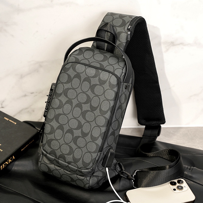 Túi Đeo Chéo Nam Nữ Đa Chức Năng 💥 FREESHIP 💥 Túi Đeo Chéo Da PU Tích Hợp Sạc USB, Mã Khóa Chống Trộm, Chống Nước