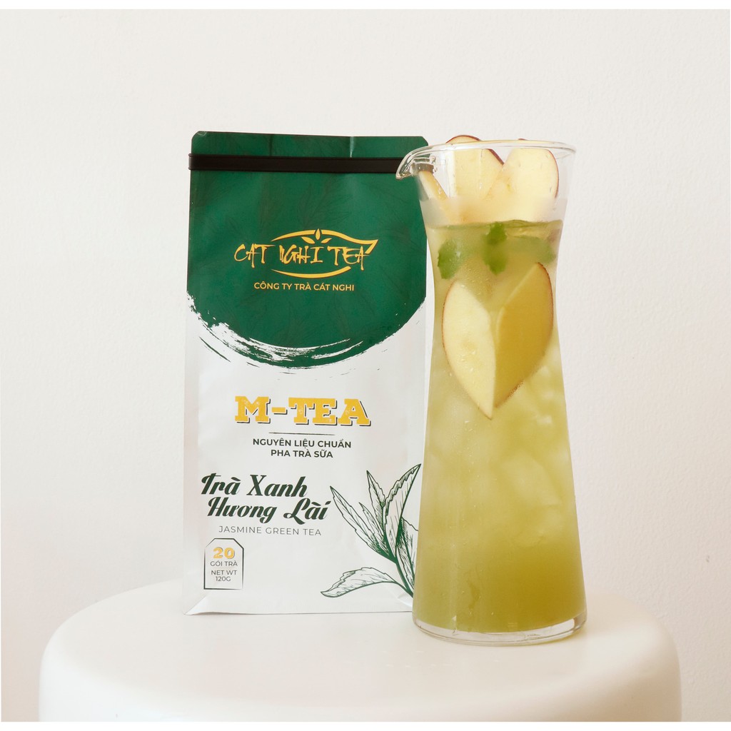 TRÀ XANH HƯƠNG LÀI nguyên liệu pha trà sữa và trà trái cây CAT NGHI TEA – 120g (20 Túi Lọc x 6g)