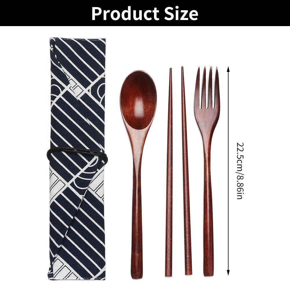 Bộ 3 Món Đũa Muỗng Nĩa Cán Dài Kèm Hộp Đựng Tiện Lợi Dành Cho Nhà Bếp