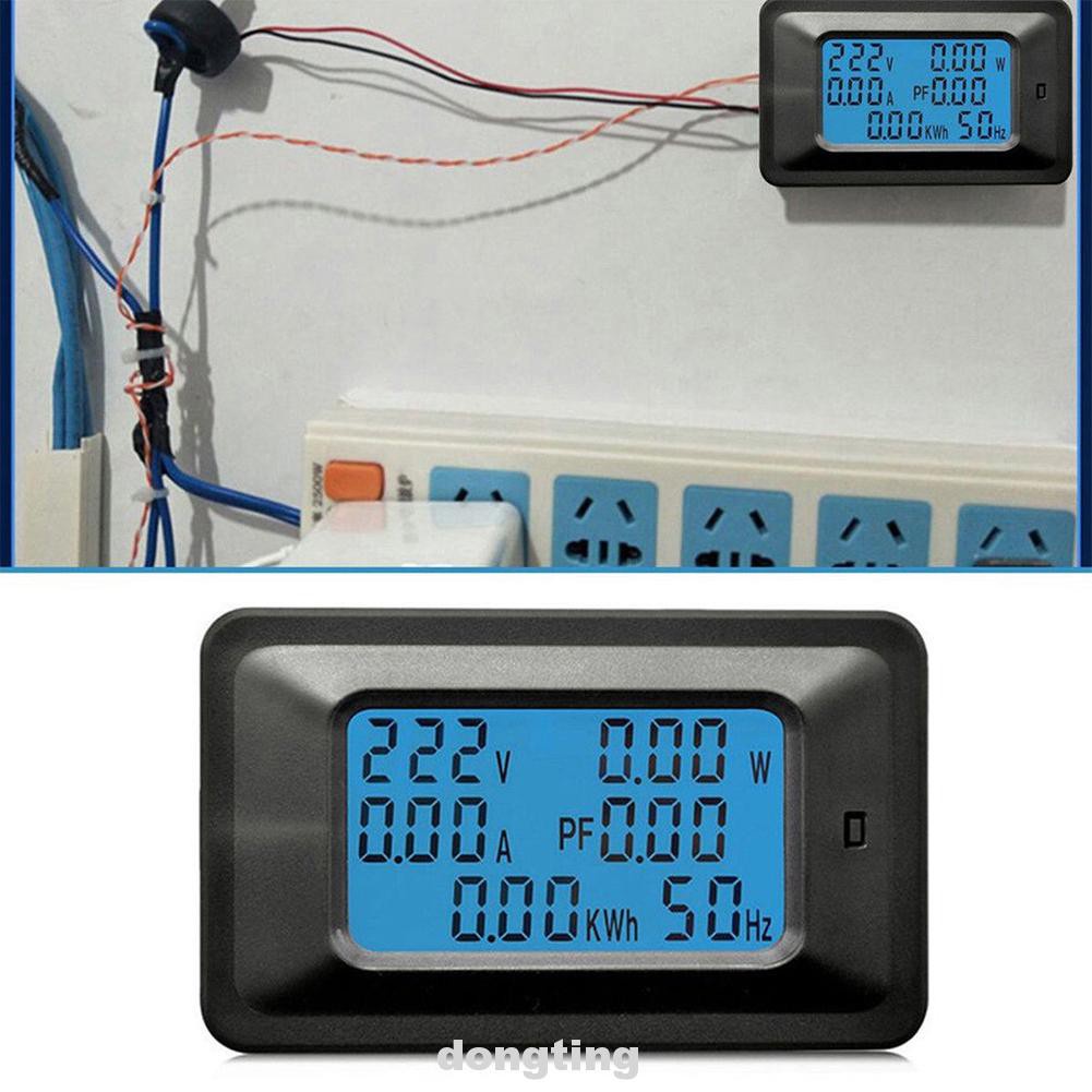 Ammeter Backlight Current Digital Panel Large-screen Multifunction Tester Tools Voltmeter Watt Meter Power Monitor