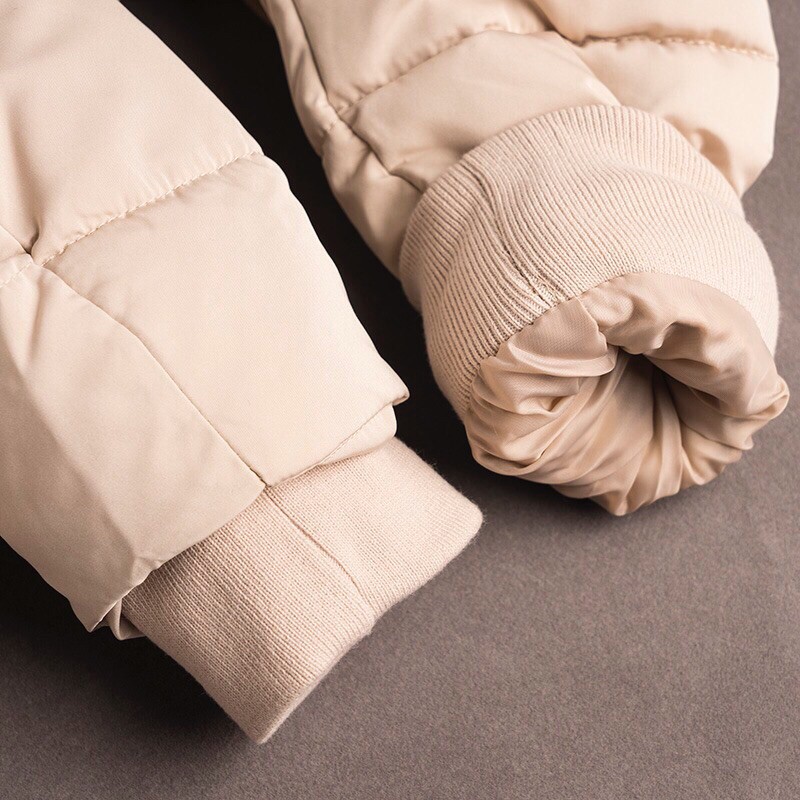 Áo phao dáng dài lót lông