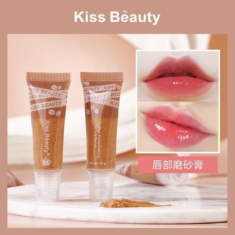 Tẩy da chết môi cafe Kissbeauty dưỡng hồng ẩm mịn