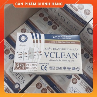 Khẩu trang y tế nano v-clean 4 lớp 1 hộp 50 chiếc
