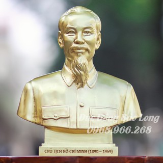 Tượng Bác Hồ Bằng Đồng Vàng Cao 20cm Mẫu Chuẩn Quốc Gia