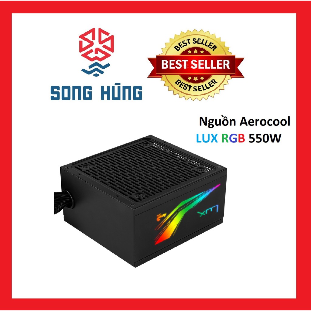 Nguồn máy tình AEROCOOL LUX RGB 550W 80Plus Bronze Certified, Sản phẩm cao cấp giành cho PC game thủ
