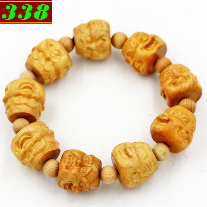 Vòng chuỗi đeo tay gỗ khắc Phật Di lặc - size XXXL