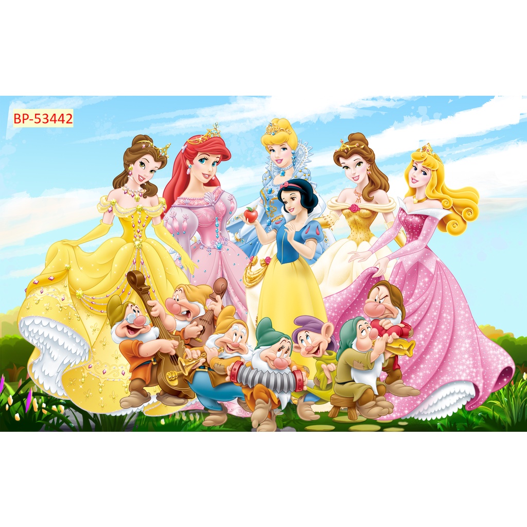 Tranh Dán Tường Phòng Trẻ Em HÌNH NHỮNG NÀNG CÔNG CHÚA XINH ĐẸP, TỐT BỤNG, ĐÁNG YÊU, NỔI TIẾNG, MÀU IN SẮC NÉT