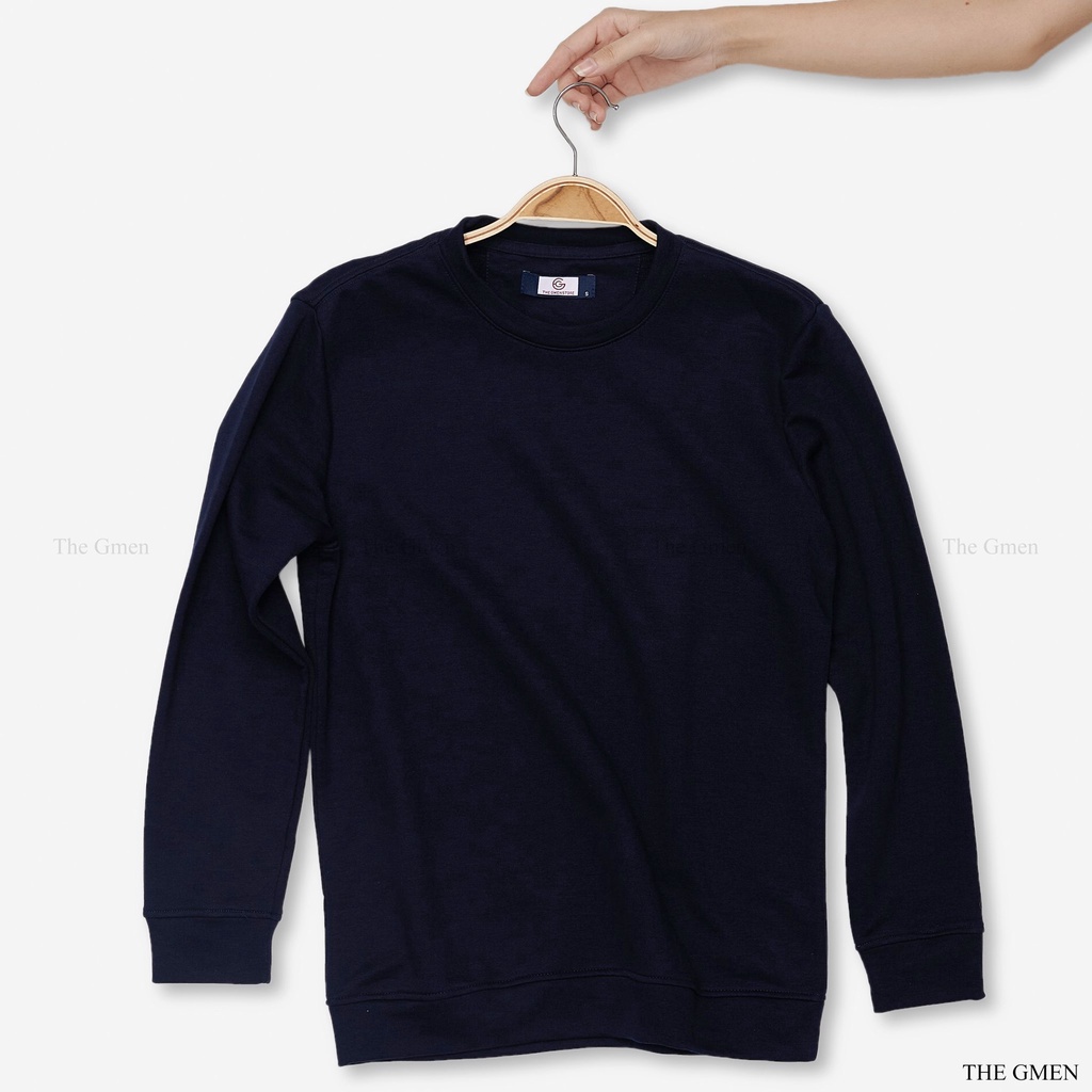 Áo sweater nam The GMEN họa tiết trơn, chất liệu nỉ dày dặn, ấm áp và mềm mại