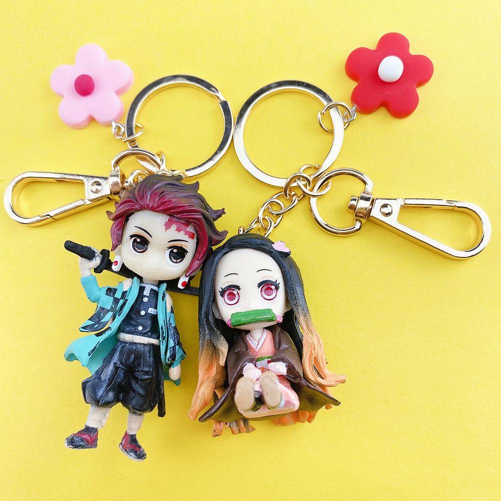 JONYE Móc Khóa Cao Su Họa Tiết Hoạt Hình Kimetsu No Yaiba 3D