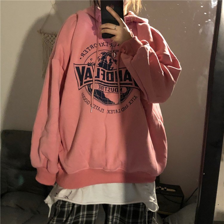 NRVP Áo Hoodie Dáng Rộng Thời Trang Hàn Quốc 2022 Dành Cho Nữ