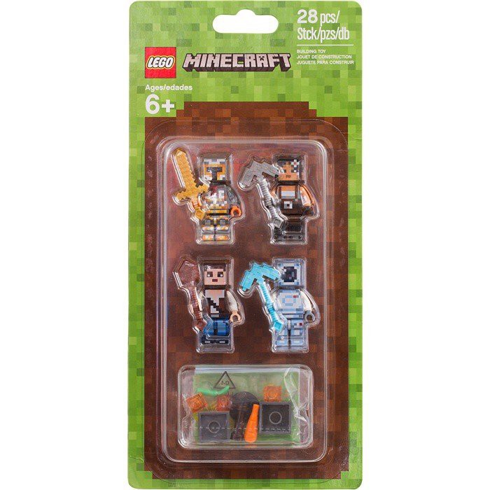 Lego 853610 Minifigures Set - Vỉ 4 nhân vật hoạt hình trong Minecraft chính hãng (như hình)