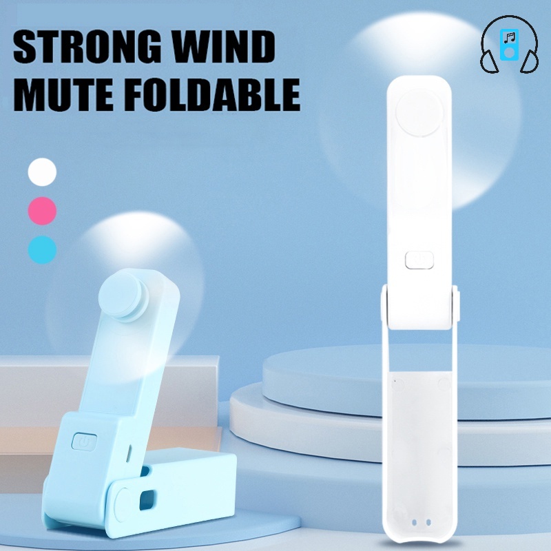 Quạt Làm Mát Mini 3 Màu Tùy Chọn Có Thể Gấp Lại Sạc USB Không Gây Ồn