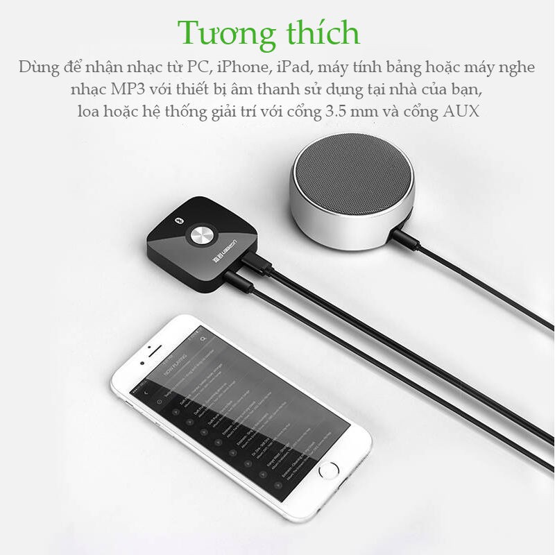 [Mã ELHACE giảm 4% đơn 300K] Thiết bị nhận Bluetooth 4.2 cho Loa và Amply hỗ trợ cổng 3.5mm UGREEN CM105 40758