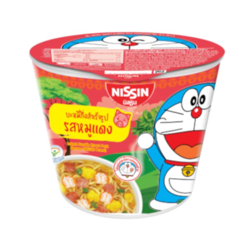 Mì Ly Nissin Doraemon 6 Ly Vị Gà Bắp, Rong Biển, Cua, Gà Nấm, Heo