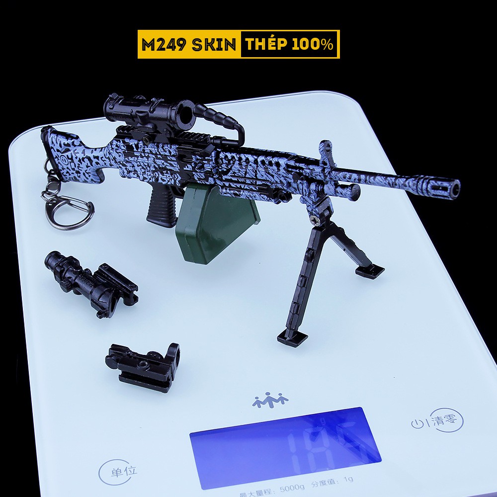 Mô HÌnh PUBG M249 Skin Digital Tặng Kèm Kệ Trưng Bày 19cm