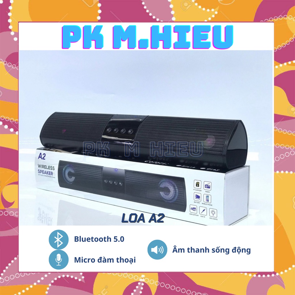 Loa bluetooth A2 hỗ trợ thẻ nhớ,đài FM,USB,BT,AUX 3.5 kiểu dáng sang trọng âm thanh chuẩn speaker
