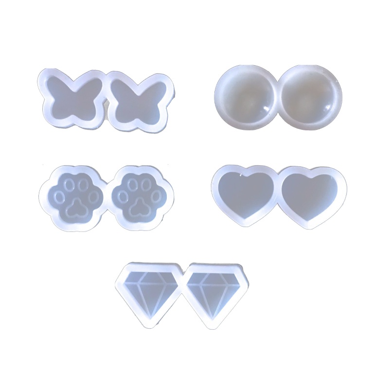 Set 5 Khuôn Silicone Làm Mặt Vòng cổ / Bông Tai Bằng Epoxy UV