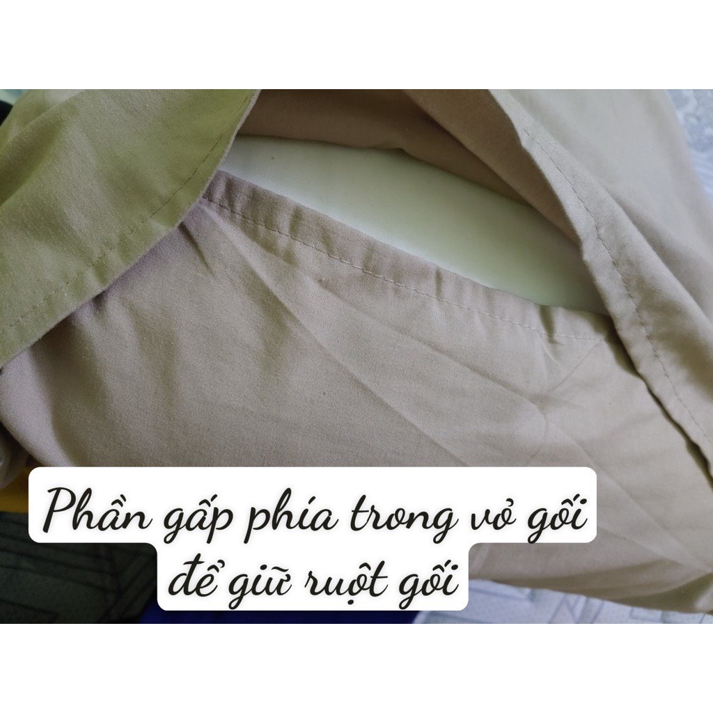 Vỏ Gối Nằm Cotton Tici Size 48x74cm - Không Có Khóa Kéo, Chất Vải Dày Mịn, Thấm Mồ Hôi