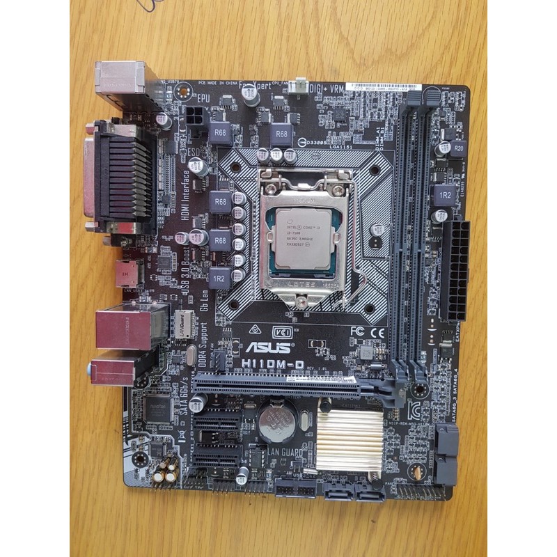 Combo main Asus H110M-D + CPU i3 7100 hàng thanh lý nét sáng đẹp