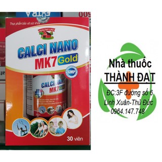 Calci nano MK7 gold bổ sung canxi tối ưu ( lọ 30 viên)