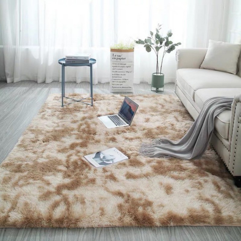 Thảm lông giả sợi dài lót sàn chống trượt trang trí phòng khách/phòng ngủ có thể giặt