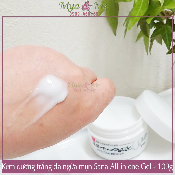 Kem dưỡng Sana Nhật Bản 6 trong 1 dưỡng trắng da ngừa mụn Sana All in one Gel Nhật Bản - Whitening - 100g WHITE