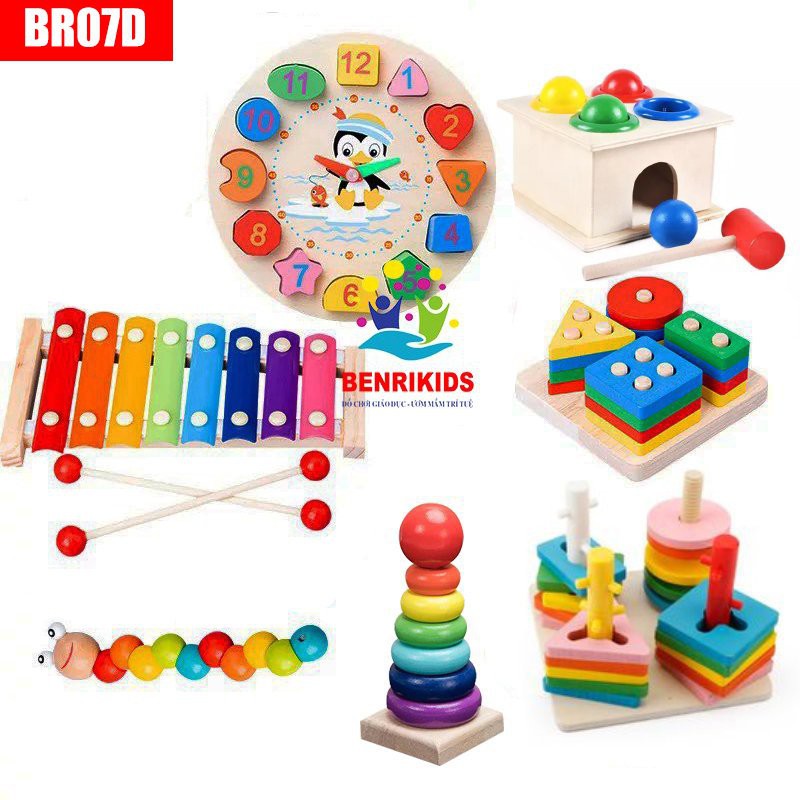 Đồ Chơi Gỗ 7 Món Cho Trẻ Phát Triển Trí Tuệ Và Năng Lực Bản Thân- Giáo Cụ Montessori BR07D