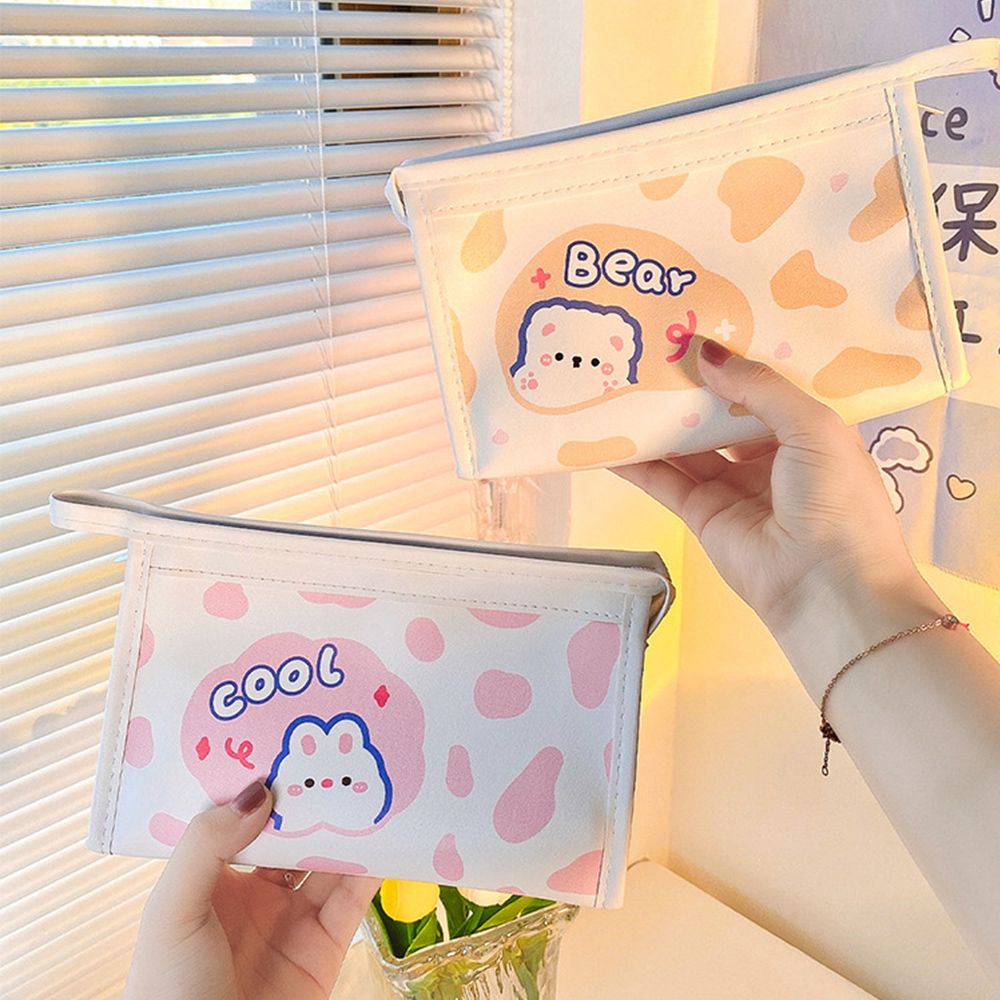 Túi đựng bút đa năng sức chứa lớn chống thấm nước in họa tiết bò sữa hoạt hình dễ thương