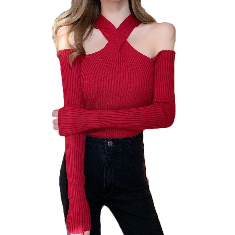 Áo yếm trễ vai tay dài-alohashop91