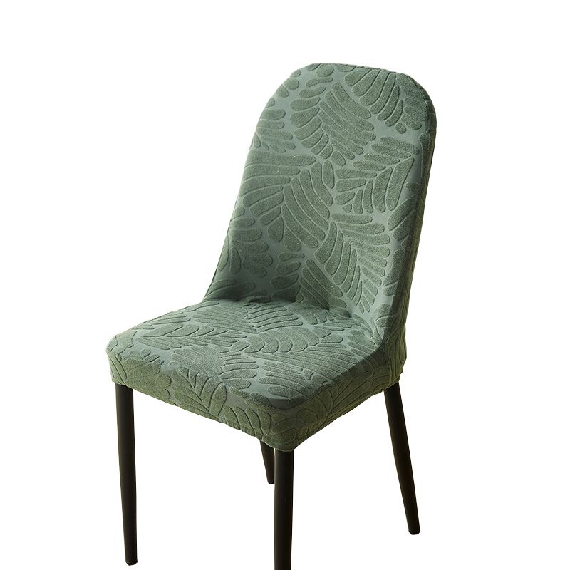 Modern Solid color Shell Chair cover Waterproof Leaf Jacquard Elastic Curved Removable Chair Cover Furniture Components