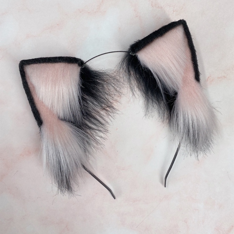 Băng Đô Tai Mèo Phối Lông Hóa Trang Halloween