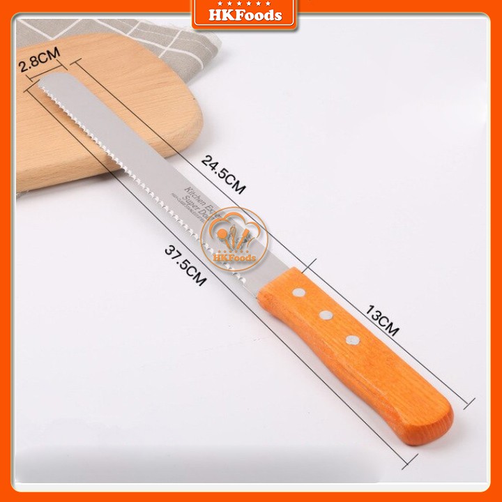 Dao Cắt Bánh Mì Tay Cầm Gỗ Lưỡi 25cm